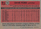 1981 TOPPS 706 DAVE FORD ORIOLES