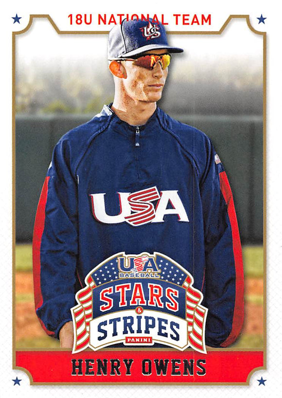 2015 Panini USA Baseball Stars & Stripes 41 Henry Owens USA
