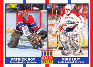 1990-91 Score Canadian 354 Patrick Roy Mike Liut CANADIENS CAPITALS