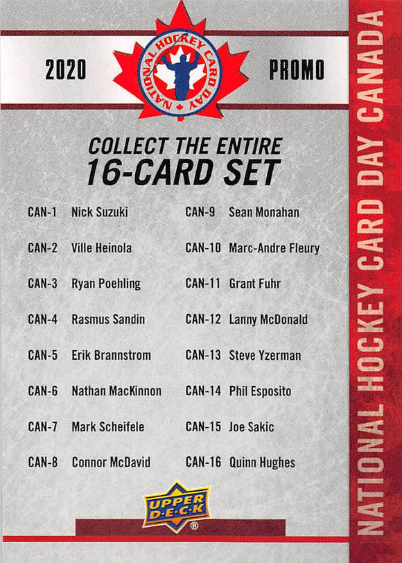 2020 Upper Deck National Hockey Card Day Canada NNO PROMO CHECKLIST