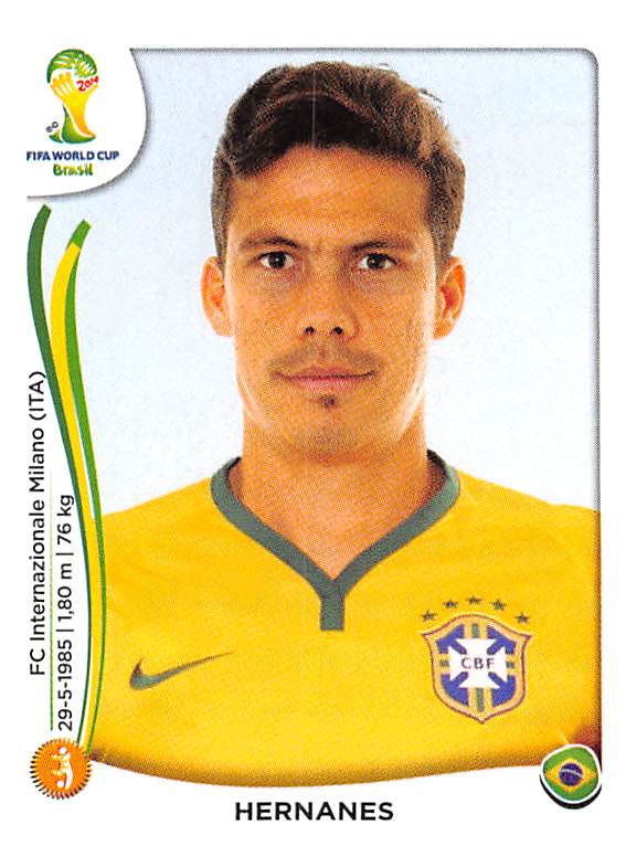 2014 Panini FIFA World Cup Brazil Stickers 43 HERNANES BRAZIL