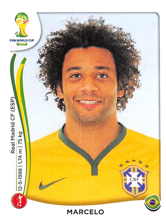 2014 Panini FIFA World Cup Brazil Stickers 38 MARCELO BRAZIL