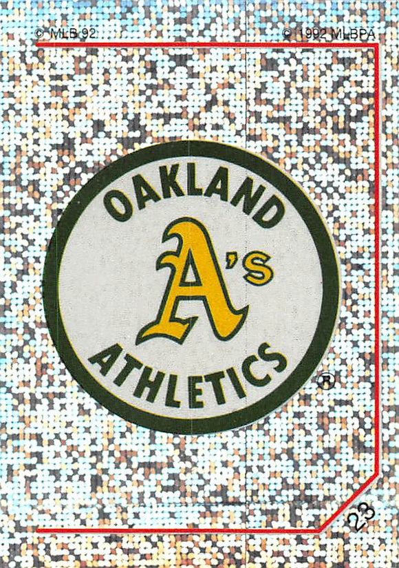 1992 PANINI STICKERS CANADIAN 23 OAKLAND A'S TEAM LOGO