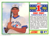 1990 Score 665 Eddie Zosky RC BLUE JAYS