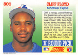 1992 Score 801 Cliff Floyd RC EXPOS