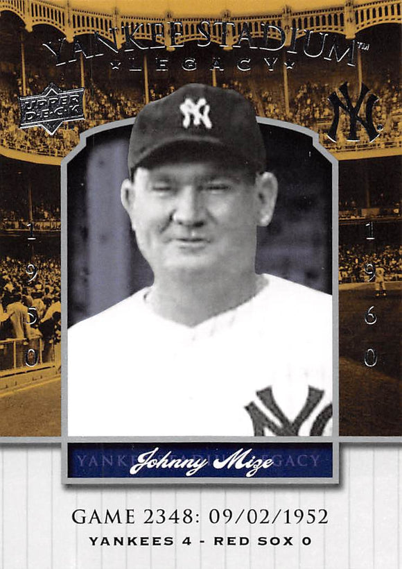THE DOLLAR BIN 2008 Upper Deck Yankee Stadium Legacy 2348 Johnny Mize