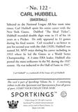 2022 Sportkings Volume 3 122 CARL HUBBELL