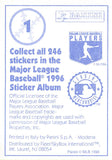 1996 PANINI STICKERS BASEBALL 1-100 STRICT QUANTITY LIMIT OF 1 PER NUMBER