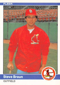 AI205 1984 FLEER 320 STEVE BRAUN CARDINALS