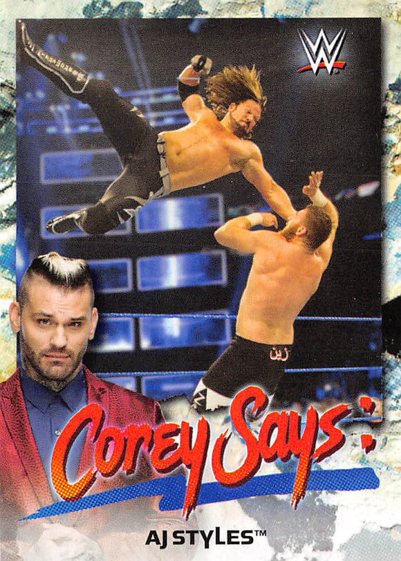 2019 Topps WWE SmackDown Live Corey Says WRESTLING 1-19