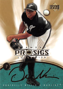 2004 Upper Deck Diamond Collection Pro Sigs Gold 83 DONTRELLE WILLIS MARLINS