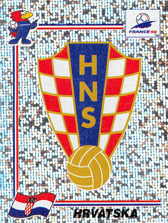 1998 PANINI STICKERS WORLD CUP FRANCE 535 HRVATSKA CROATIA FOIL SP