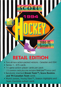 1994-95 Score Series I Retail Edition Samples NNO RETAIL EDITION HEADER