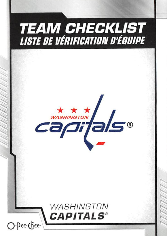 2020-21 O-PEE-CHEE 580 WASHINGTON CAPITALS TEAM CHECKLIST