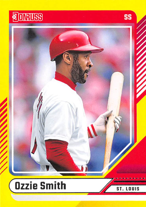 THE DOLLAR BIN 2024 DONRUSS YELLOW FLOOD 46 OZZIE SMITH CARDINALS