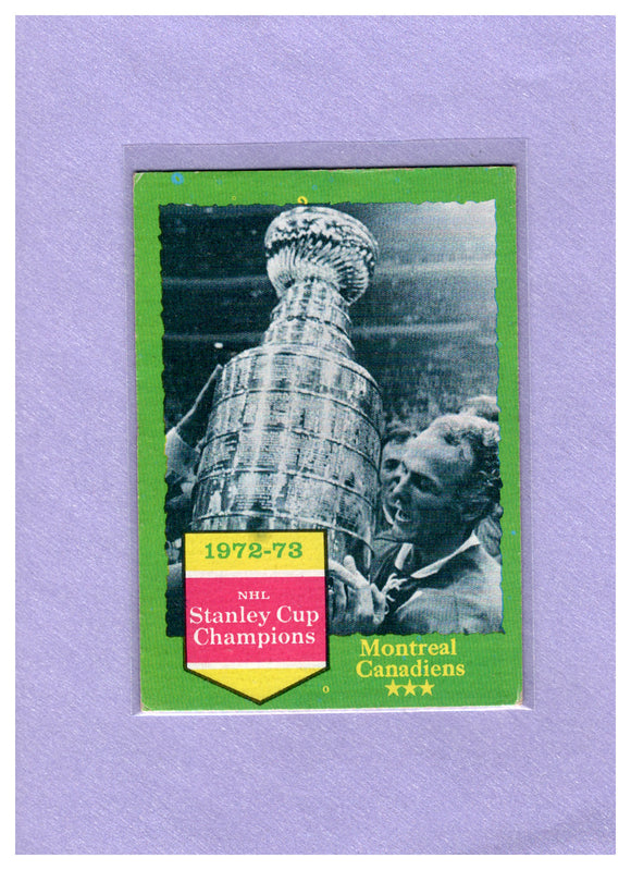 1973-74 TOPPS 72-73 NHL Stanley Cup Champions Montreal Canadiens