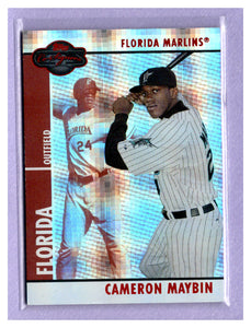 THE DOLLAR BIN 2008 Topps Co-Signers Hyper Plaid Red 003 Cameron Maybin MARLINS 070/100