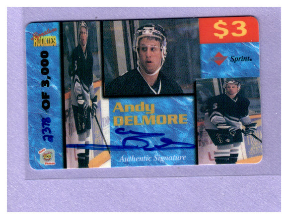 THE DOLLAR BIN 1995 Signature Rookies Auto-Phonex $3 Phone Cards 13 Andy Delmore 2378/3000 SARNIA