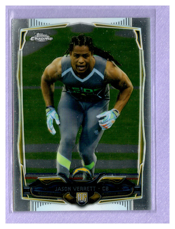 2014 TOPPS CHROME 195 JASON VERRETT RC CHARGERS