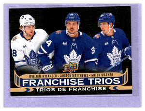 50$ 2024-25 Upper Deck Tim Hortons Franchise Trios FT-3 NYLANDER MATTHEWS MARNER MAPLE LEAFS