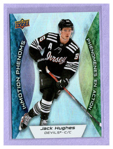 THE DOLLAR BIN 2024-25 UPPER DECK TIM HORTONS INMOTION PHENOMS MP-10 JACK HUGHES DEVILS