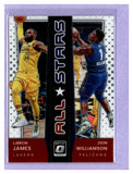 TWO DOLLAR TOUGHIE 2021-22 DONRUSS OPTIC ALL STARS 1 LEBRON JAMES ZION WILLIAMSON LAKERS PELICANS