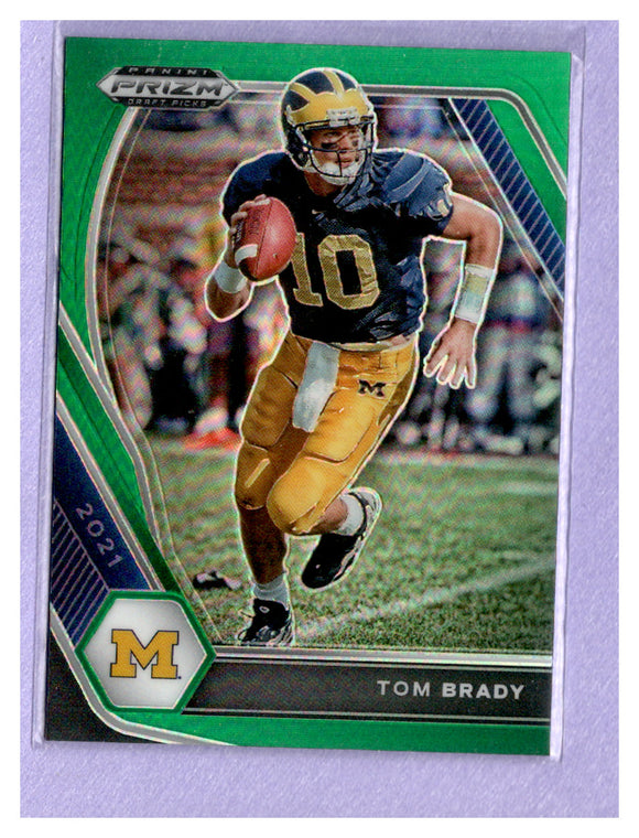 TWO DOLLAR TOUGHIE 2021 PANINI PRIZM DRAFT PICKS COLLEGIATE GREEN 6 TOM BRADY WOLVERINES