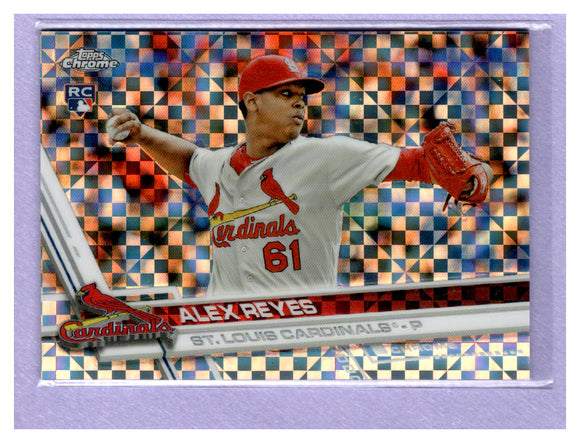 THE DOLLAR BIN 2017 Topps Chrome X-Fractor 66 ALEX REYES RC CARDINALS